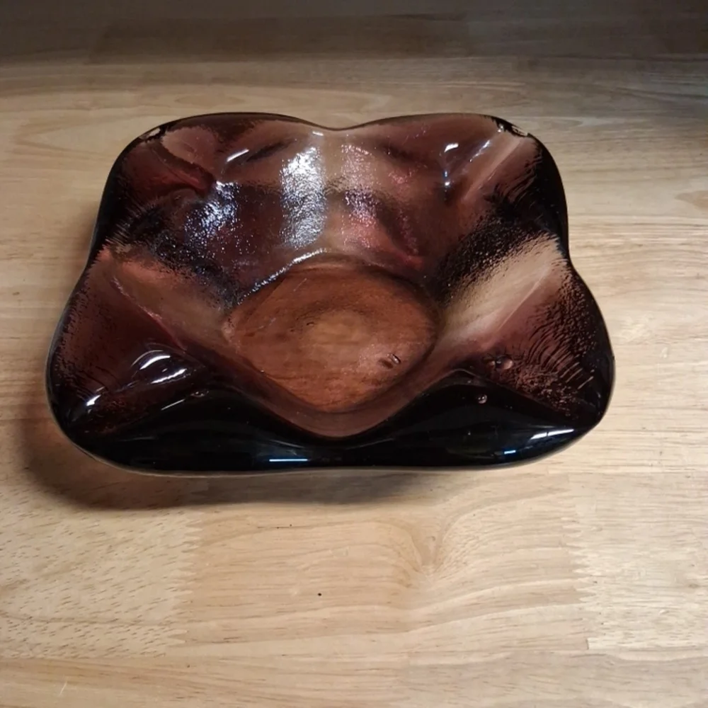 Elegant Amathyst Purple Art Glass Ashtray Ci